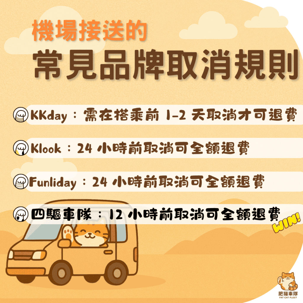 台北機場接送 取消規則